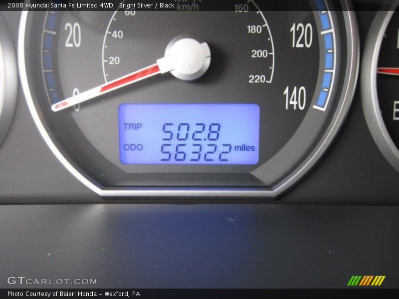 Bright Silver / Black 2008 Hyundai Santa Fe Limited 4WD