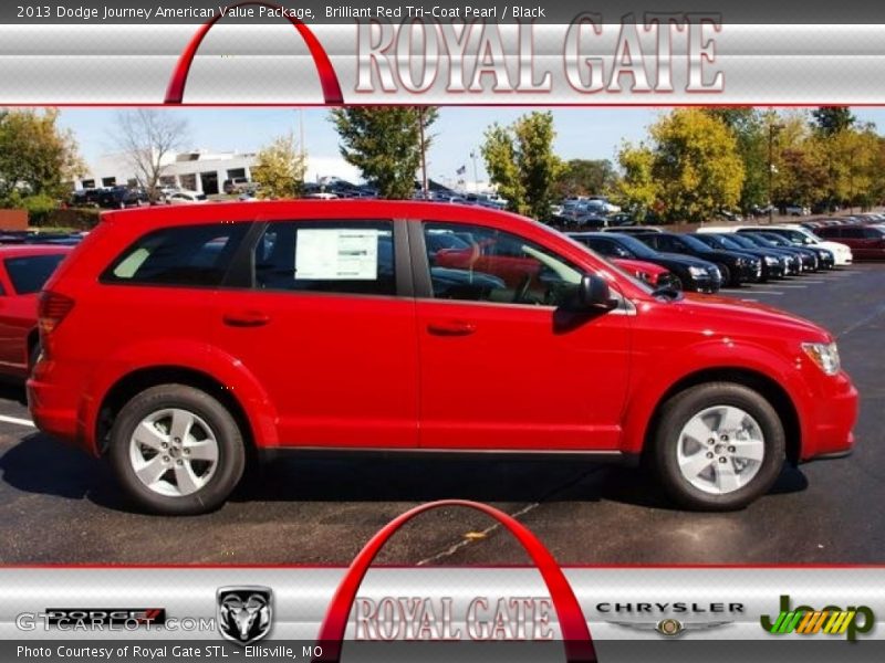 Brilliant Red Tri-Coat Pearl / Black 2013 Dodge Journey American Value Package