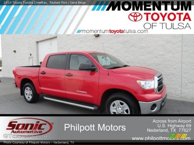 Radiant Red / Sand Beige 2010 Toyota Tundra CrewMax