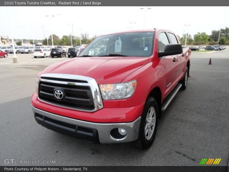Radiant Red / Sand Beige 2010 Toyota Tundra CrewMax