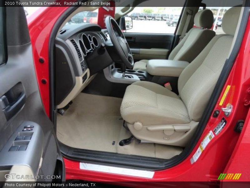 Radiant Red / Sand Beige 2010 Toyota Tundra CrewMax