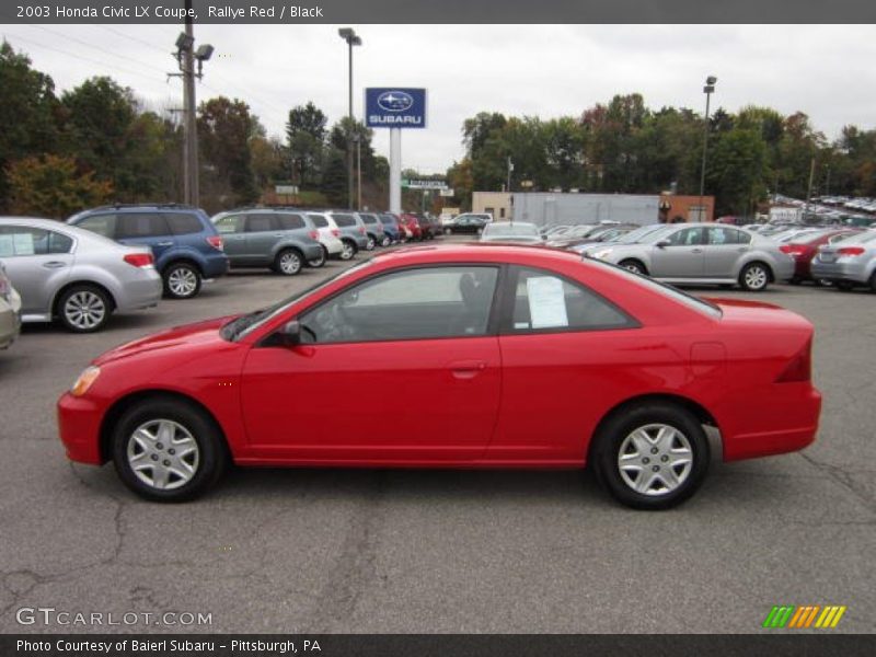Rallye Red / Black 2003 Honda Civic LX Coupe