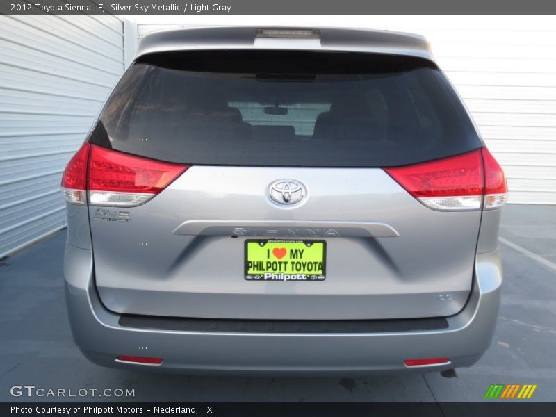 Silver Sky Metallic / Light Gray 2012 Toyota Sienna LE