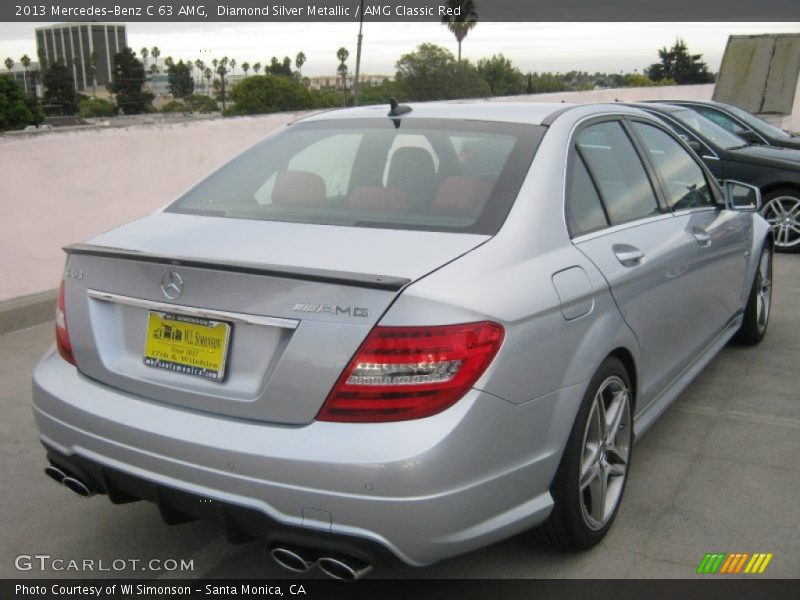 Diamond Silver Metallic / AMG Classic Red 2013 Mercedes-Benz C 63 AMG