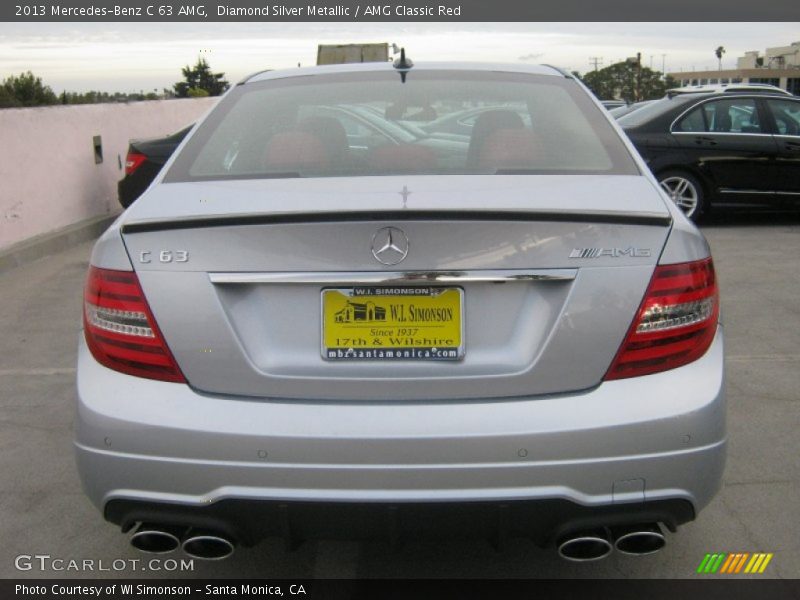 Diamond Silver Metallic / AMG Classic Red 2013 Mercedes-Benz C 63 AMG