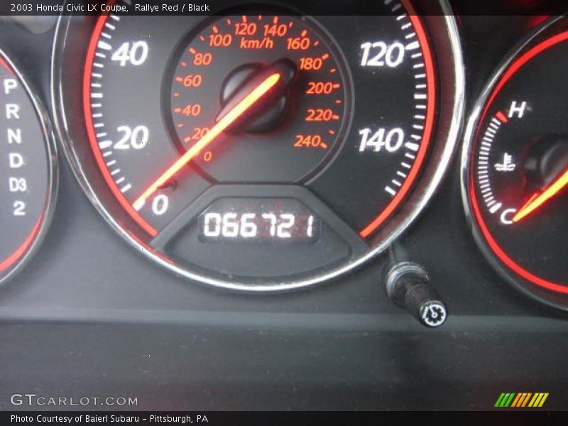 Rallye Red / Black 2003 Honda Civic LX Coupe