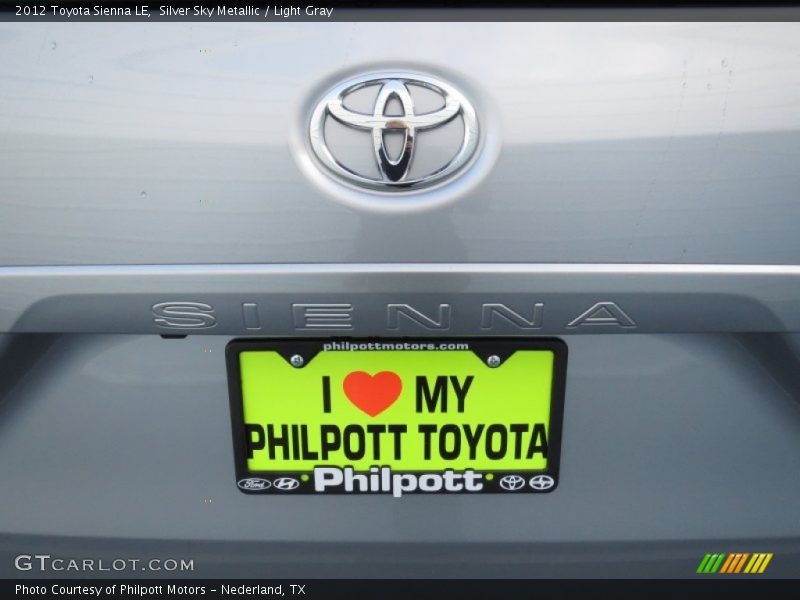Silver Sky Metallic / Light Gray 2012 Toyota Sienna LE