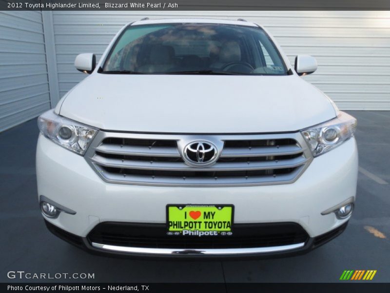 Blizzard White Pearl / Ash 2012 Toyota Highlander Limited