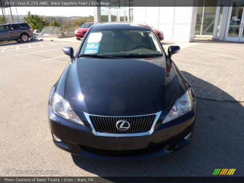 Black Sapphire Pearl / Ecru Beige 2010 Lexus IS 250 AWD