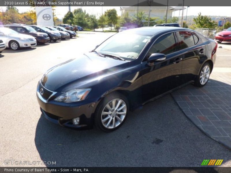 Black Sapphire Pearl / Ecru Beige 2010 Lexus IS 250 AWD