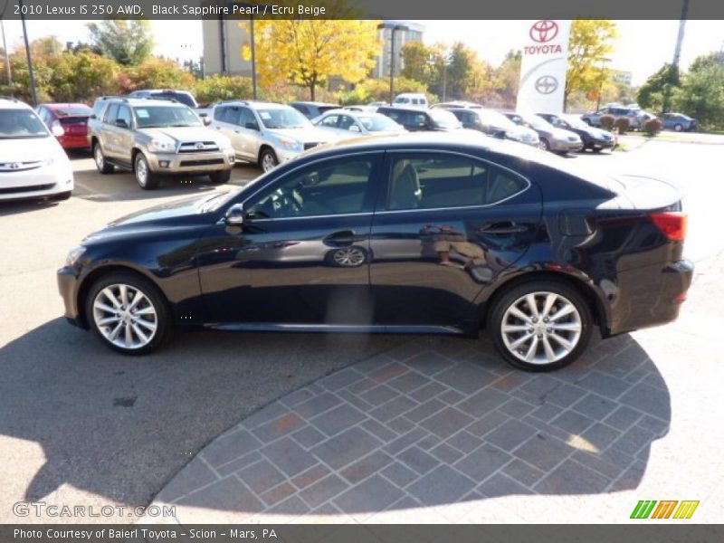 Black Sapphire Pearl / Ecru Beige 2010 Lexus IS 250 AWD