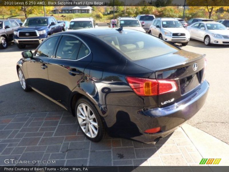 Black Sapphire Pearl / Ecru Beige 2010 Lexus IS 250 AWD