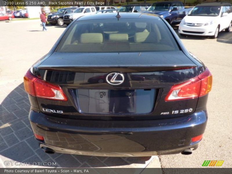Black Sapphire Pearl / Ecru Beige 2010 Lexus IS 250 AWD
