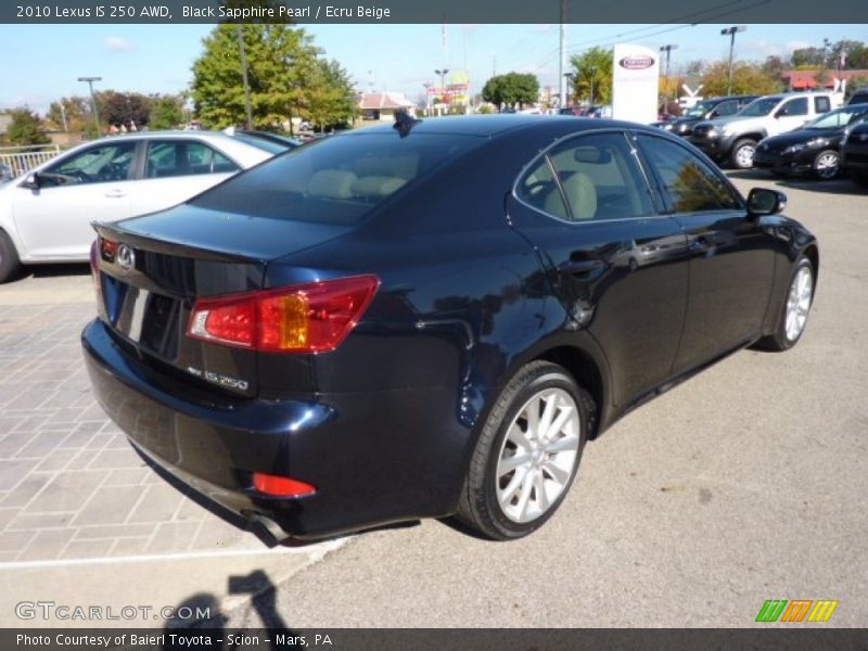 Black Sapphire Pearl / Ecru Beige 2010 Lexus IS 250 AWD