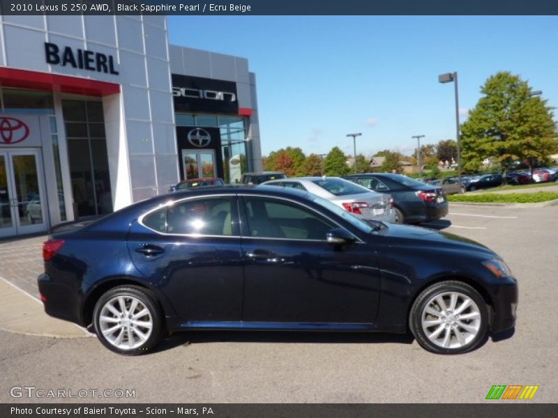 Black Sapphire Pearl / Ecru Beige 2010 Lexus IS 250 AWD