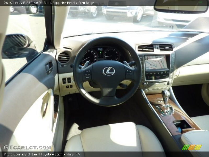 Black Sapphire Pearl / Ecru Beige 2010 Lexus IS 250 AWD