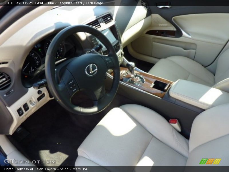 Black Sapphire Pearl / Ecru Beige 2010 Lexus IS 250 AWD