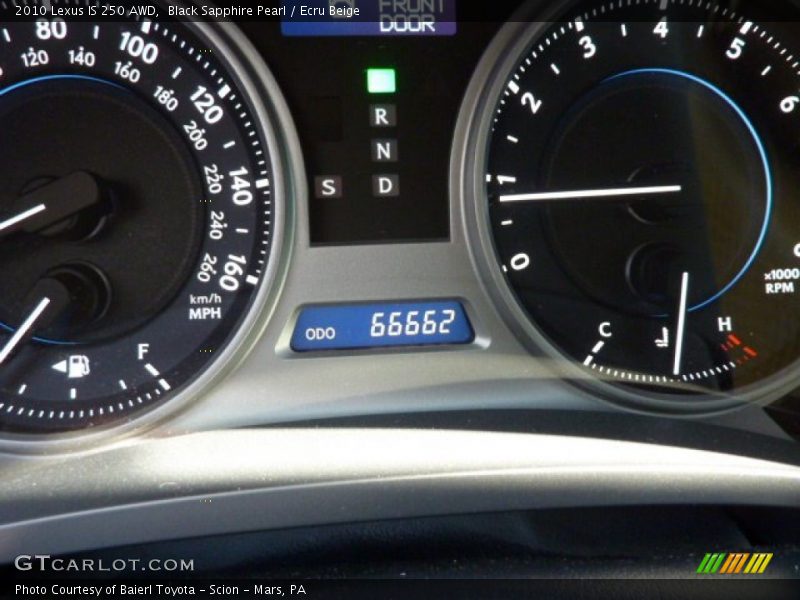 Black Sapphire Pearl / Ecru Beige 2010 Lexus IS 250 AWD
