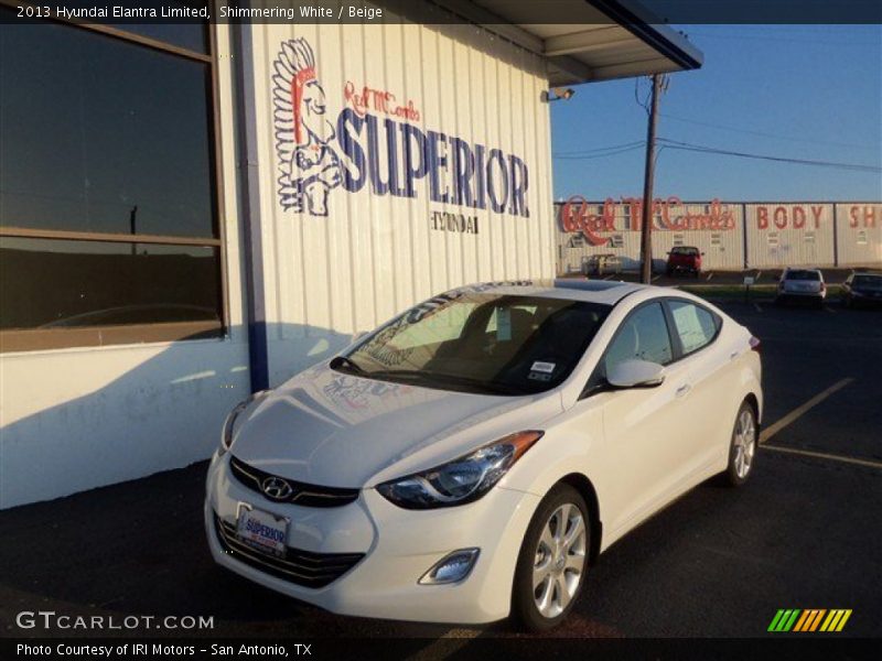 Shimmering White / Beige 2013 Hyundai Elantra Limited