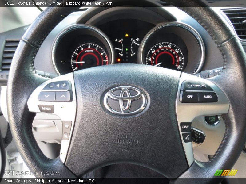 Blizzard White Pearl / Ash 2012 Toyota Highlander Limited