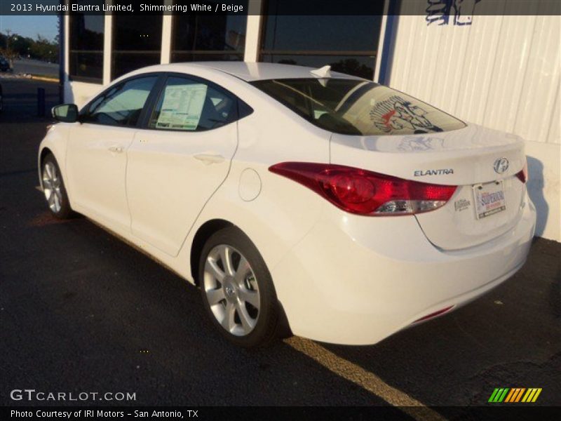 Shimmering White / Beige 2013 Hyundai Elantra Limited