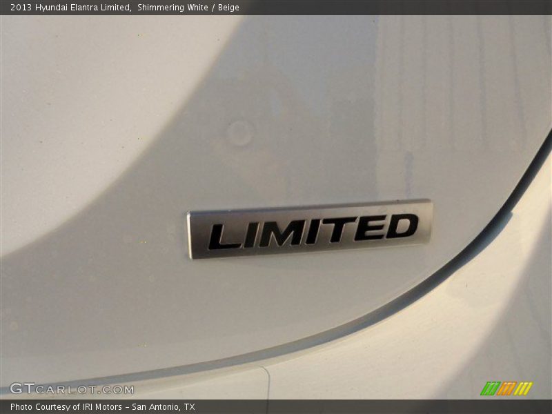Shimmering White / Beige 2013 Hyundai Elantra Limited