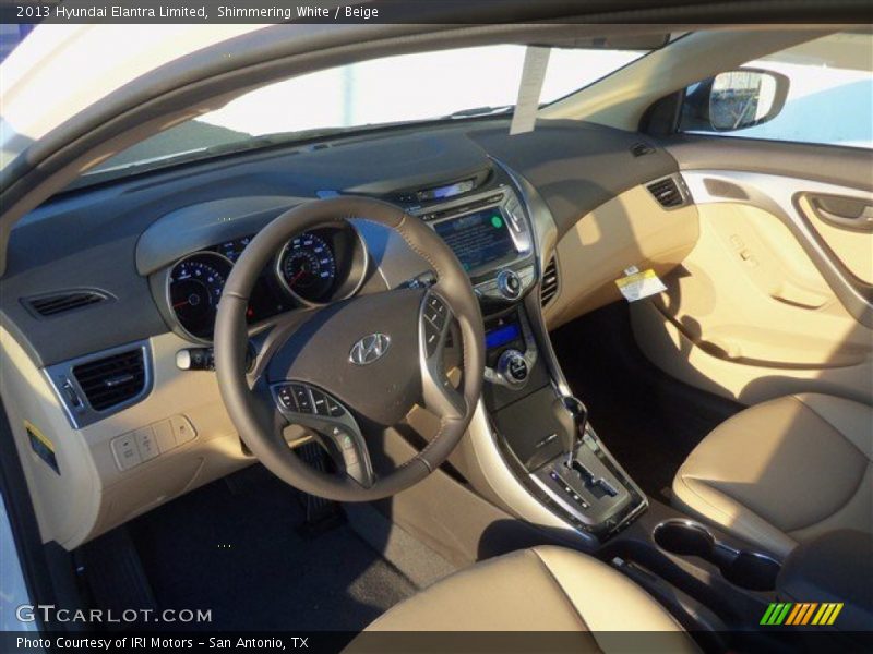 Shimmering White / Beige 2013 Hyundai Elantra Limited