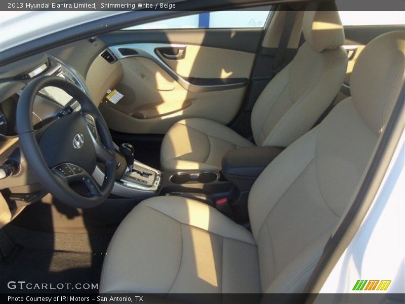 Shimmering White / Beige 2013 Hyundai Elantra Limited