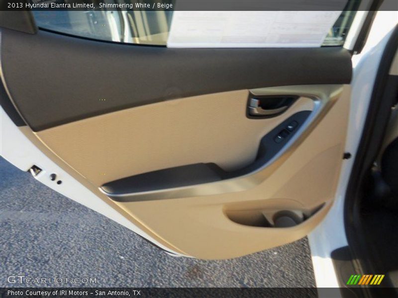Shimmering White / Beige 2013 Hyundai Elantra Limited