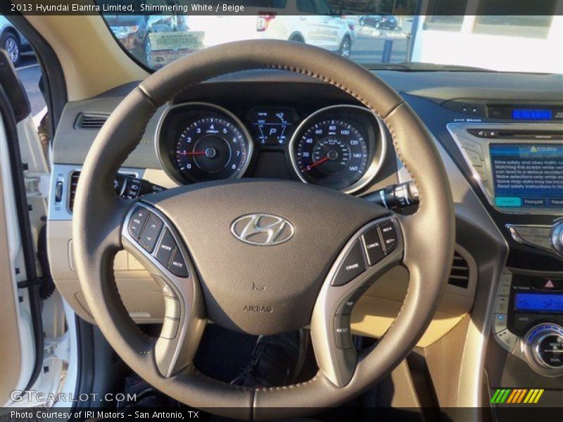 Shimmering White / Beige 2013 Hyundai Elantra Limited