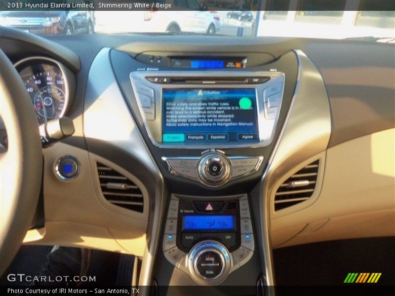 Shimmering White / Beige 2013 Hyundai Elantra Limited