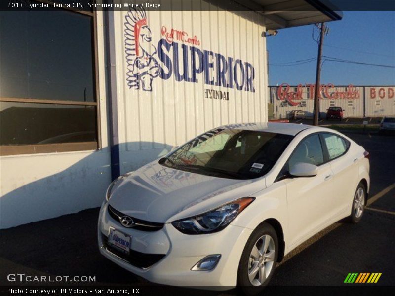 Shimmering White / Beige 2013 Hyundai Elantra GLS