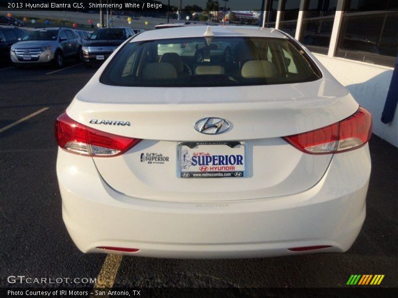 Shimmering White / Beige 2013 Hyundai Elantra GLS
