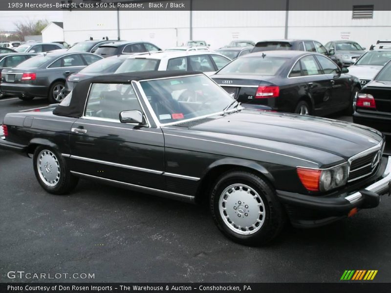Black / Black 1989 Mercedes-Benz SL Class 560 SL Roadster
