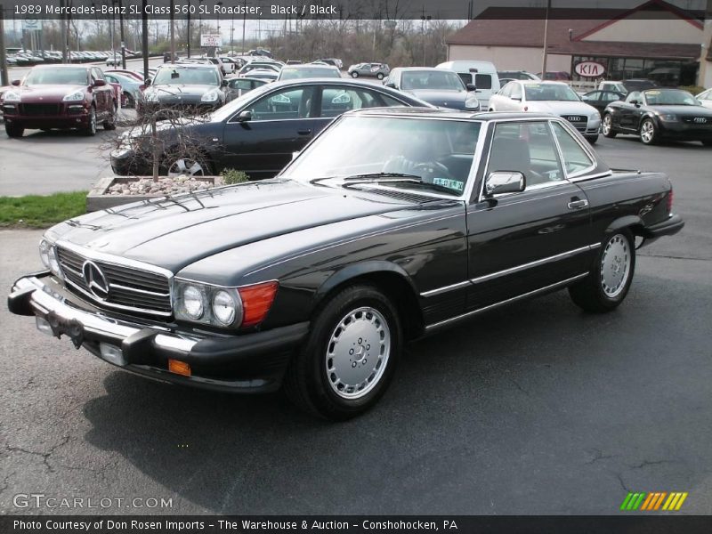 Black / Black 1989 Mercedes-Benz SL Class 560 SL Roadster