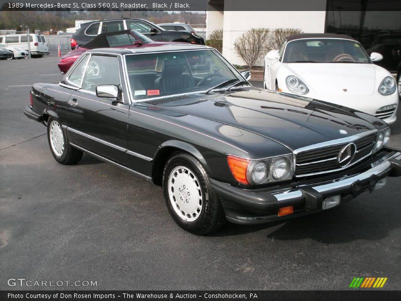 Black / Black 1989 Mercedes-Benz SL Class 560 SL Roadster