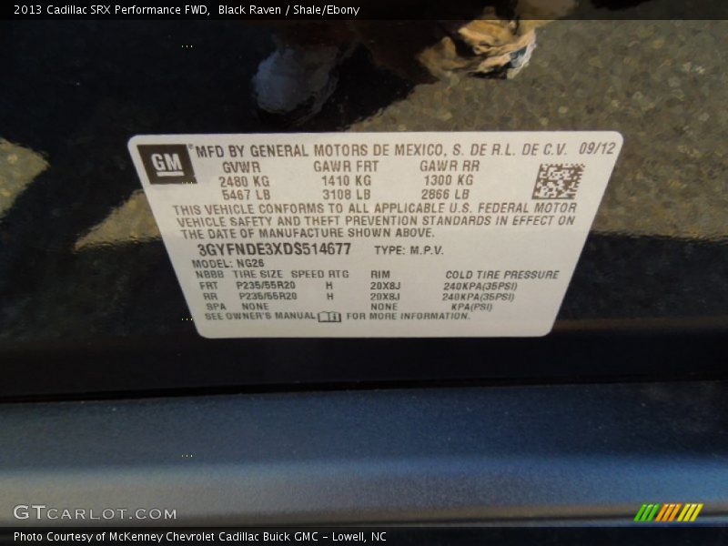 Black Raven / Shale/Ebony 2013 Cadillac SRX Performance FWD