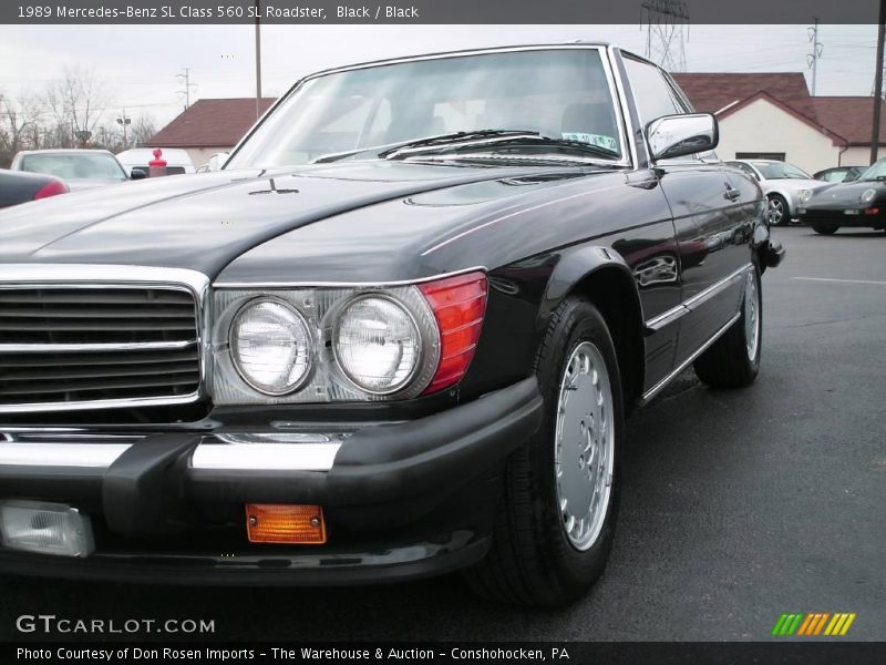 Black / Black 1989 Mercedes-Benz SL Class 560 SL Roadster