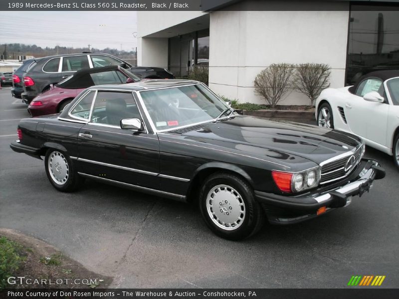 Black / Black 1989 Mercedes-Benz SL Class 560 SL Roadster