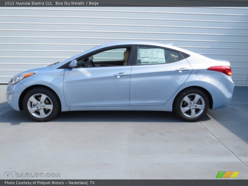 Blue Sky Metallic / Beige 2013 Hyundai Elantra GLS