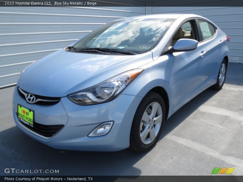 Blue Sky Metallic / Beige 2013 Hyundai Elantra GLS