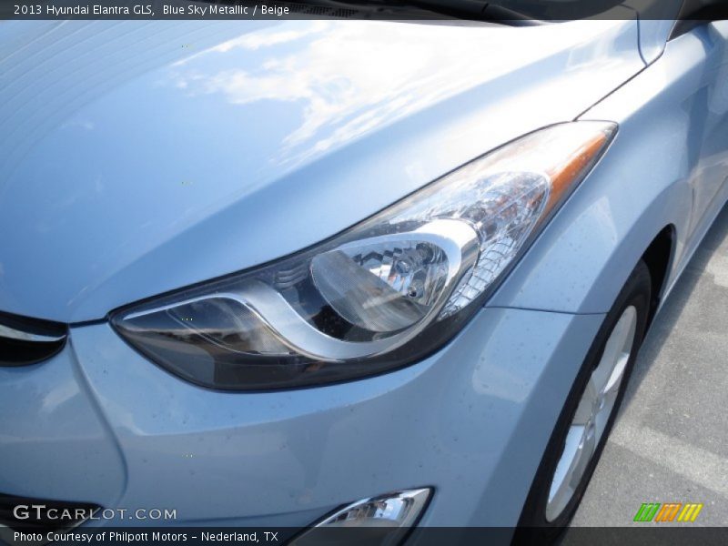 Blue Sky Metallic / Beige 2013 Hyundai Elantra GLS
