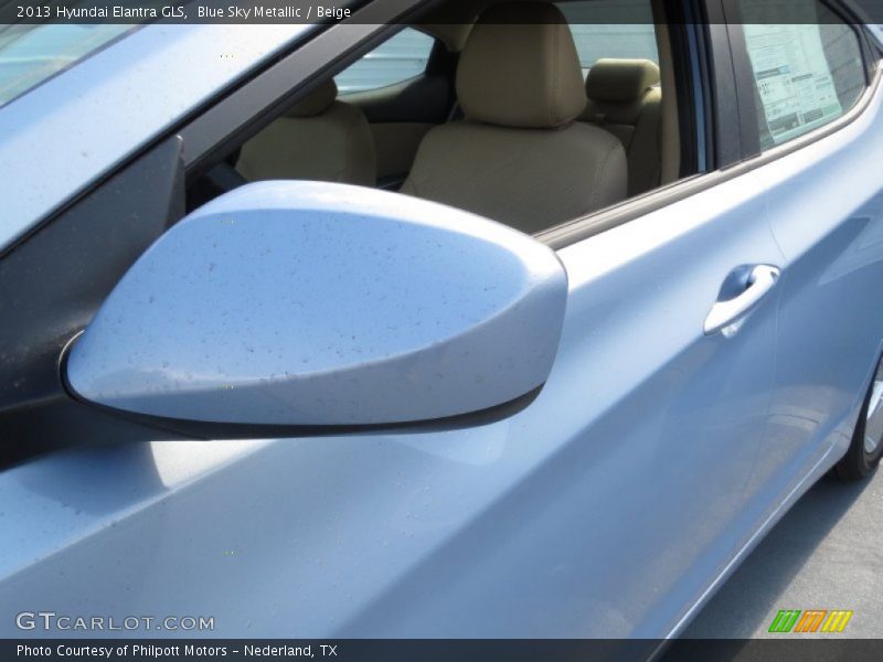 Blue Sky Metallic / Beige 2013 Hyundai Elantra GLS