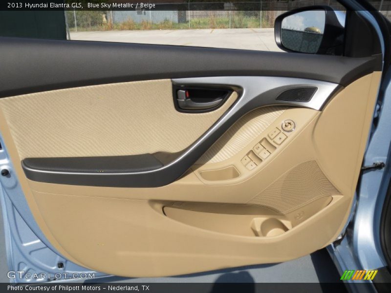 Blue Sky Metallic / Beige 2013 Hyundai Elantra GLS