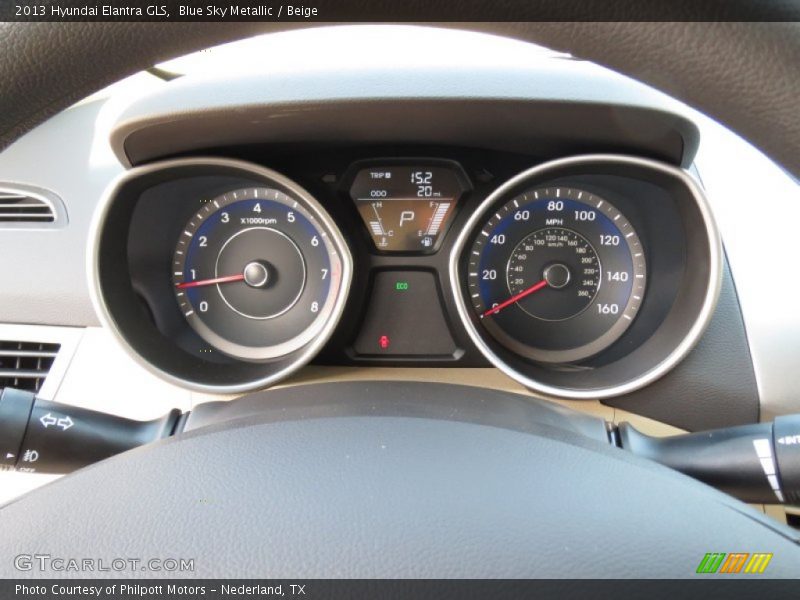 Blue Sky Metallic / Beige 2013 Hyundai Elantra GLS