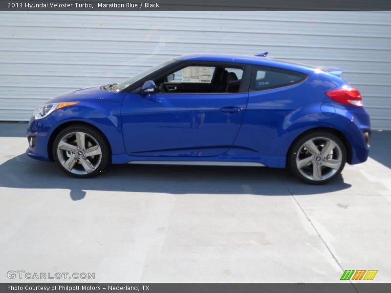 Marathon Blue / Black 2013 Hyundai Veloster Turbo