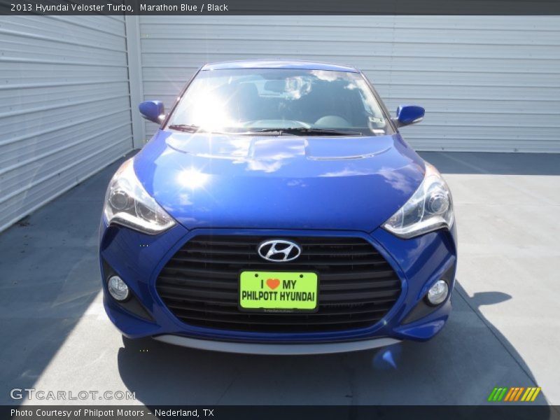 Marathon Blue / Black 2013 Hyundai Veloster Turbo