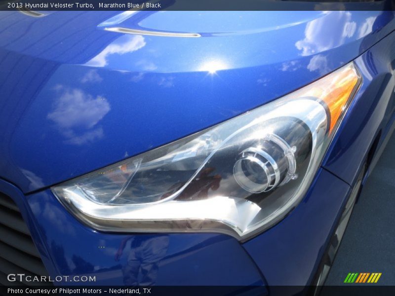 Marathon Blue / Black 2013 Hyundai Veloster Turbo