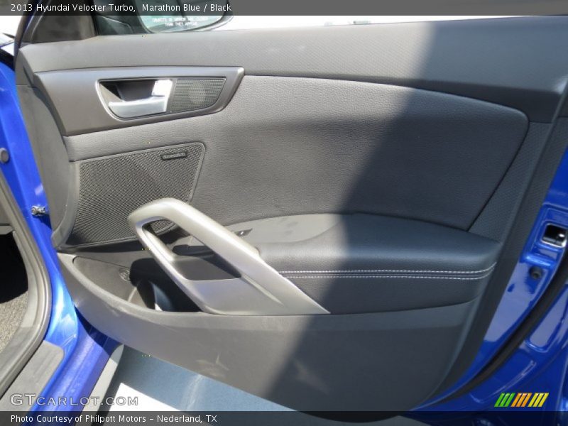 Marathon Blue / Black 2013 Hyundai Veloster Turbo