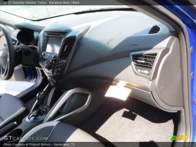 Marathon Blue / Black 2013 Hyundai Veloster Turbo